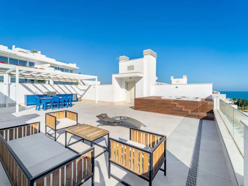 Welcome to this stunning penthouse apartment offering breathtaking panoramic sea views. Upon entering the property, either via the front door or personal lift, you will be immediately captivated by the magnificent panoramic sea views. The spacious living 