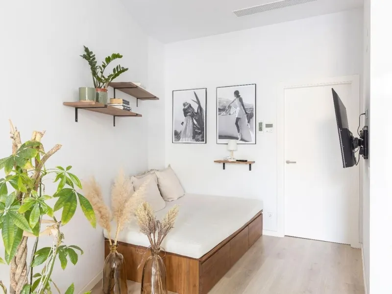 Moderno apartamento de 1 dormitorio con terraza y balcón en Poblenou, Barcelona