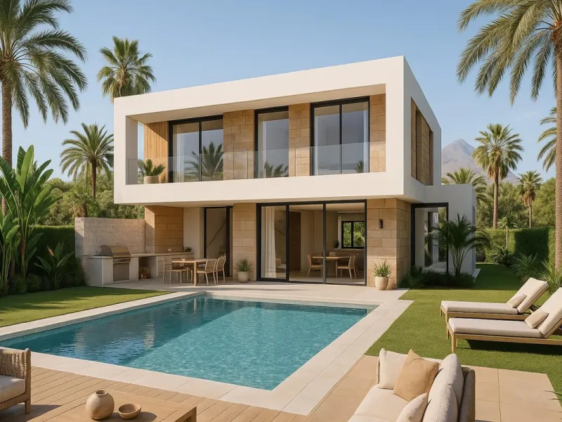 House - Detached Villa в продаже в Estepona, Málaga. В доме 4 спален и 4 ванных комнат. Площадь дома 300 м². Площадь участка 471 м²