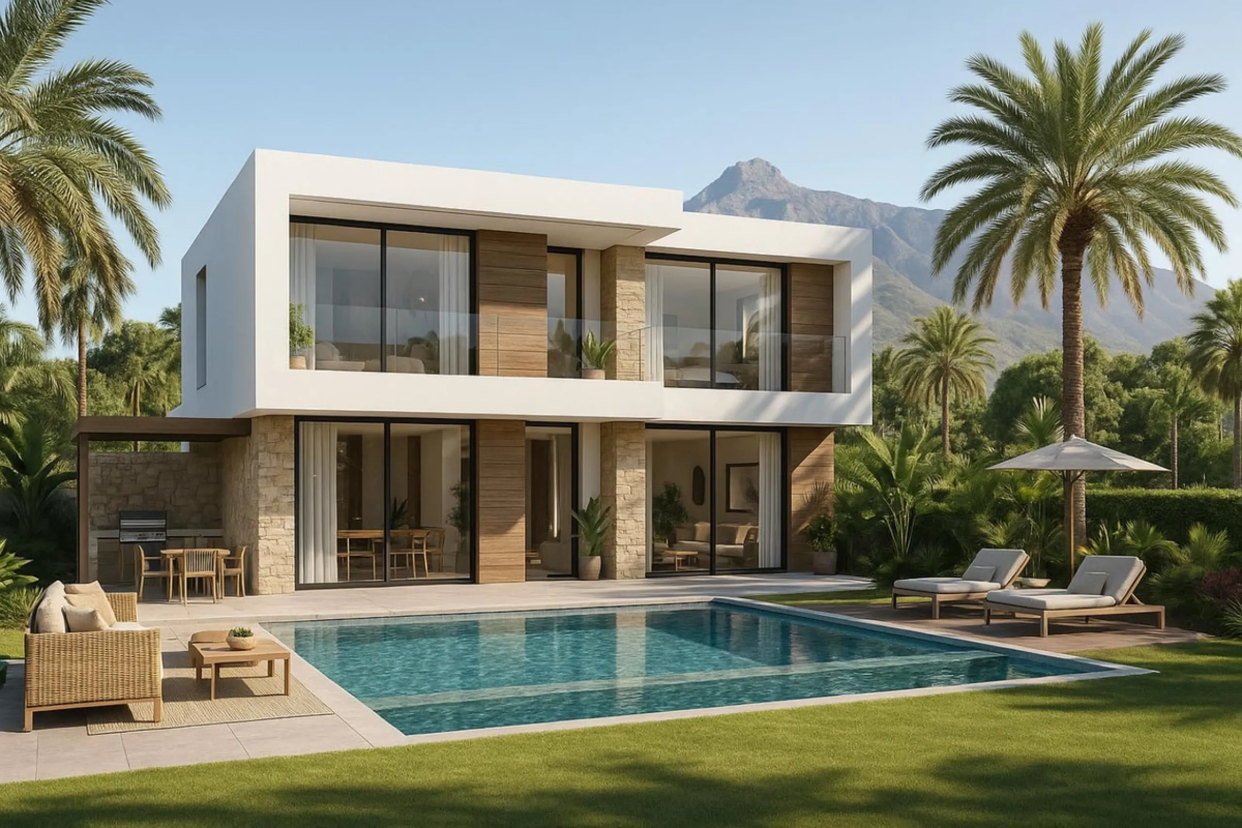 House - Detached Villa в продаже в Estepona, Málaga. В доме 4 спален и 4 ванных комнат. Площадь дома 300 м². Площадь участка 471 м²