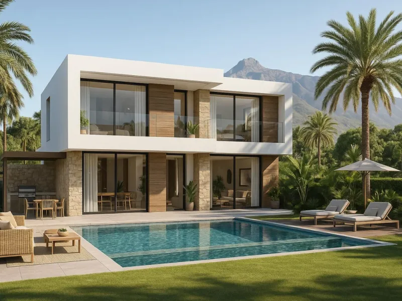 House - Detached Villa в продаже в Estepona, Málaga. В доме 4 спален и 4 ванных комнат. Площадь дома 300 м². Площадь участка 471 м²