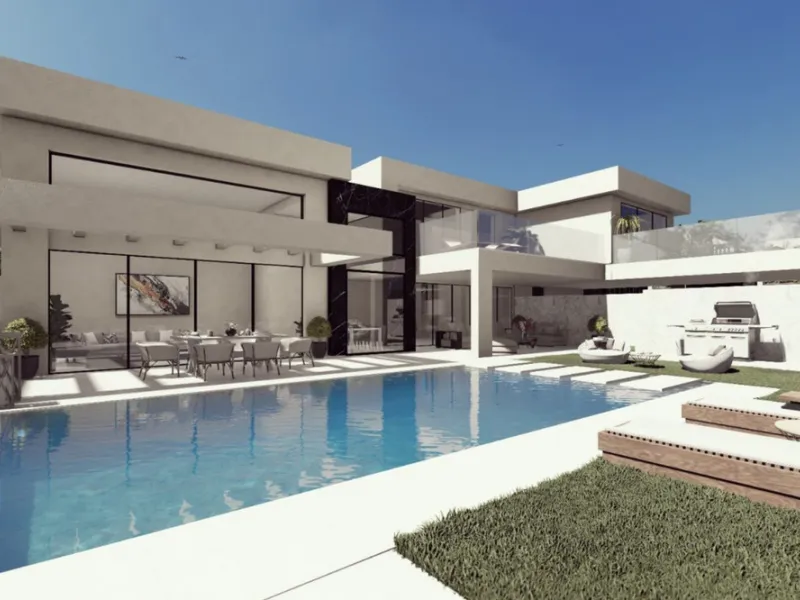 House - Detached Villa в продаже в Estepona, Málaga. В доме 3 спален и 5 ванных комнат. Площадь дома 375 м². Площадь участка 1034 м²
