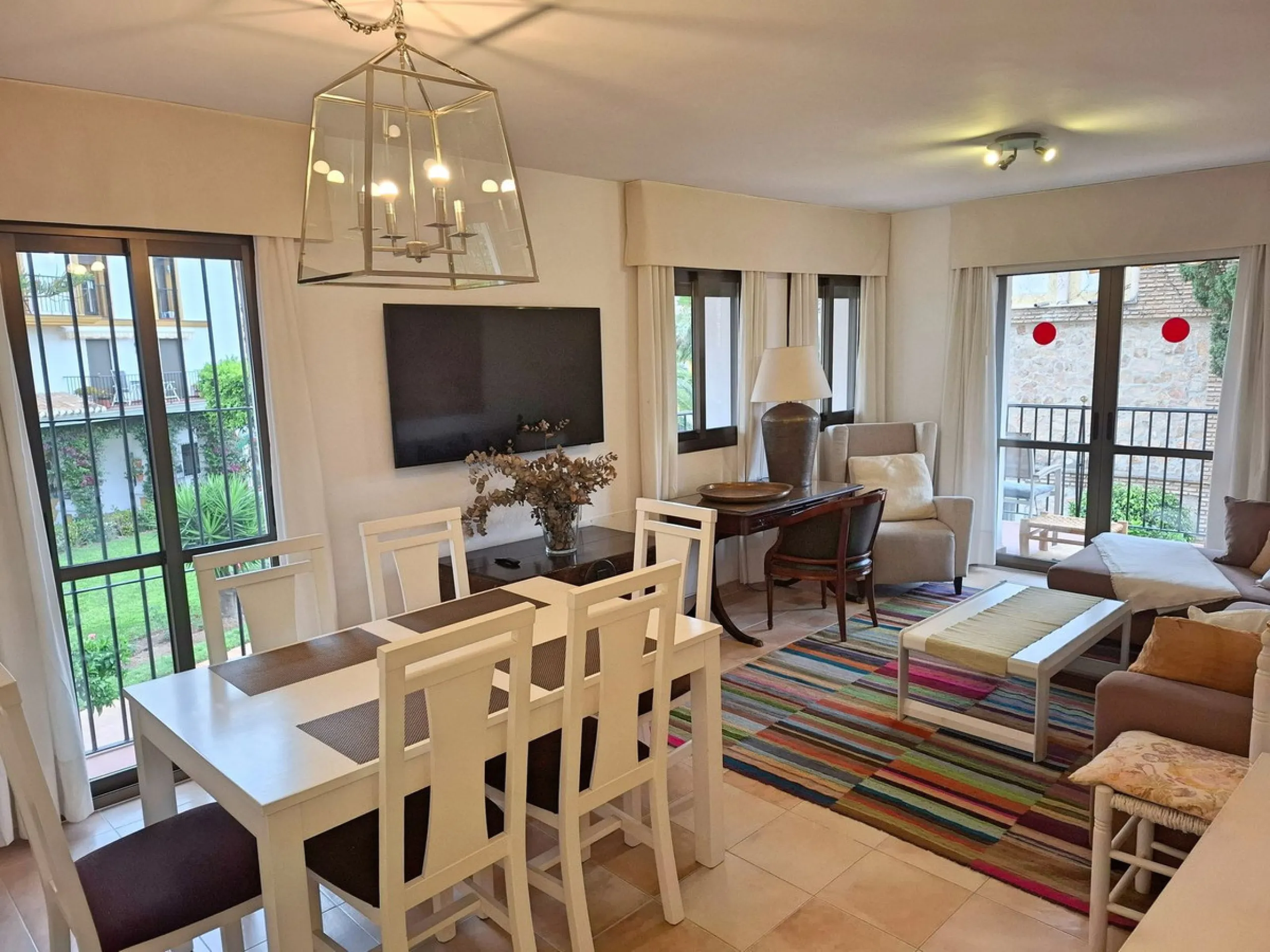 Great opportunity within the most famous complex in Fuengirola, Puebla Lucia. This two bedroom, two bathroom apartment is in perfect condition and sold fully furnished. The apartment is spacious and very sunny and has a lovely terrace. The community is ga