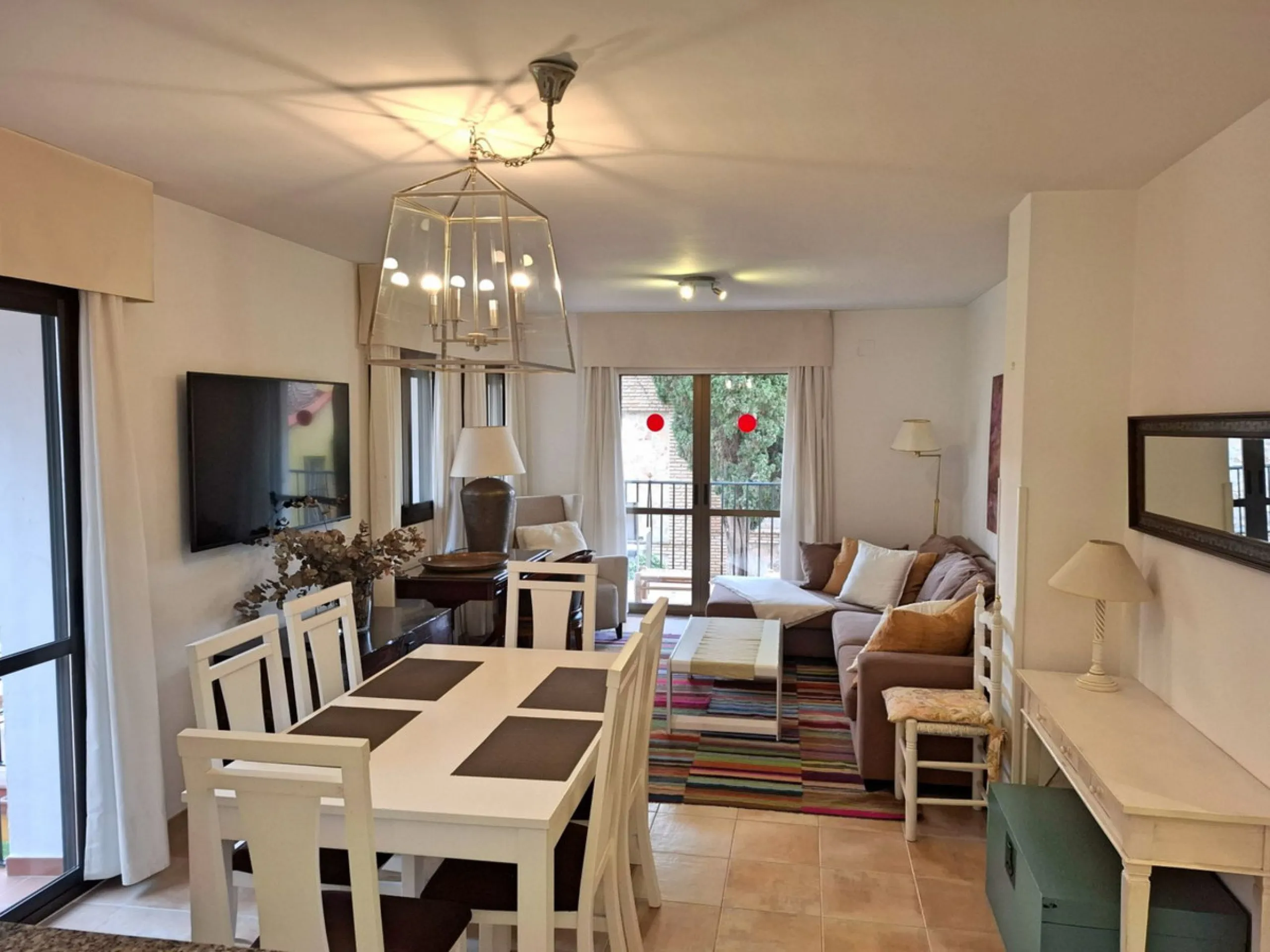 Great opportunity within the most famous complex in Fuengirola, Puebla Lucia. This two bedroom, two bathroom apartment is in perfect condition and sold fully furnished. The apartment is spacious and very sunny and has a lovely terrace. The community is ga