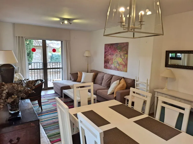 Great opportunity within the most famous complex in Fuengirola, Puebla Lucia. This two bedroom, two bathroom apartment is in perfect condition and sold fully furnished. The apartment is spacious and very sunny and has a lovely terrace. The community is ga