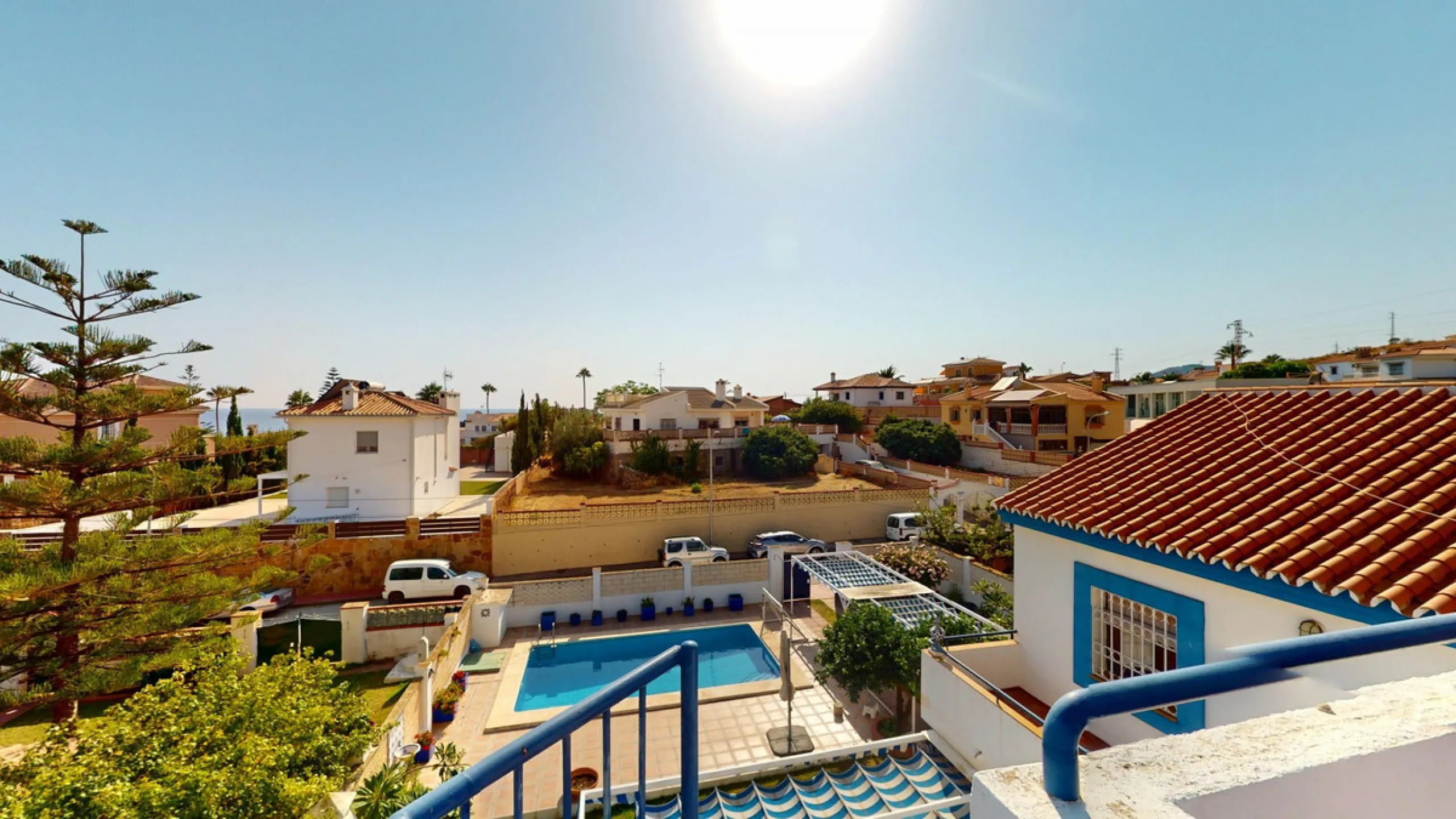 This beautiful Spanish villa spans two floors and features three bedrooms, including an impressive primary suite, and two bathrooms, blending traditional Andalusian charm with modern comfort. The Mediterranean-inspired design is reflected in the terracott