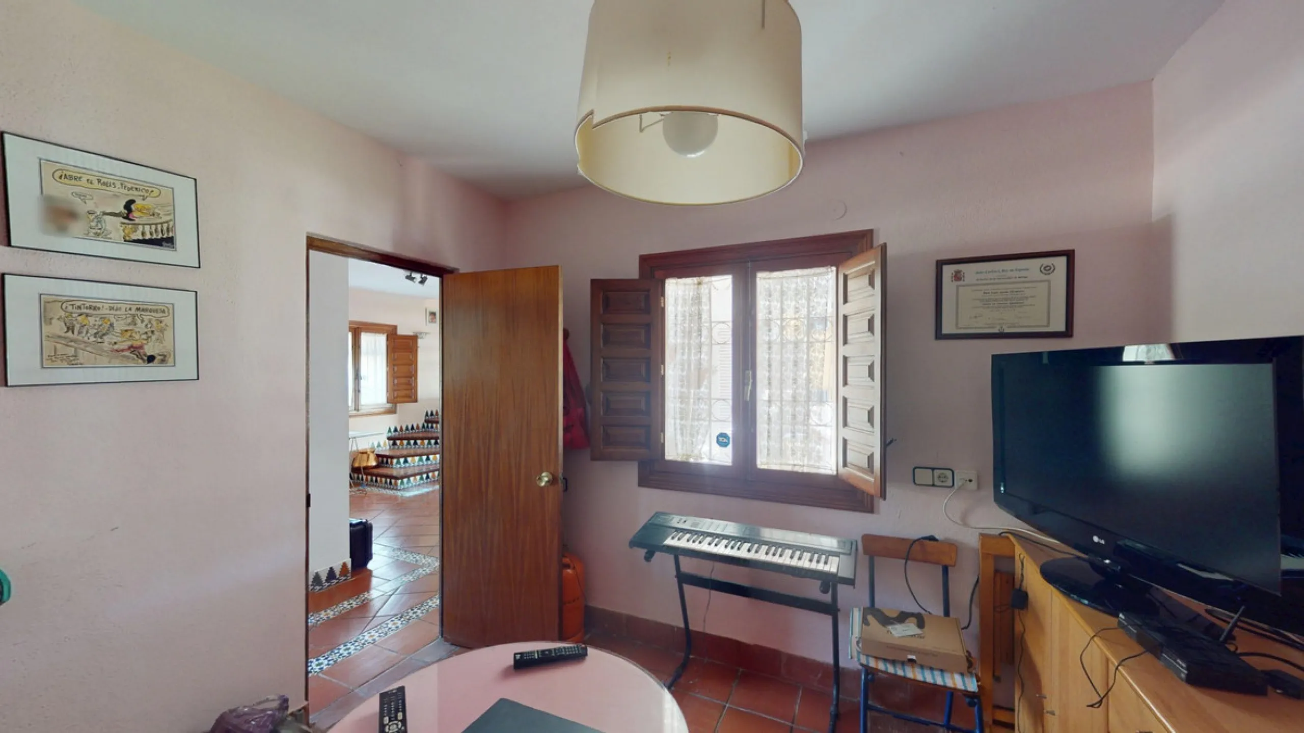 This beautiful Spanish villa spans two floors and features three bedrooms, including an impressive primary suite, and two bathrooms, blending traditional Andalusian charm with modern comfort. The Mediterranean-inspired design is reflected in the terracott