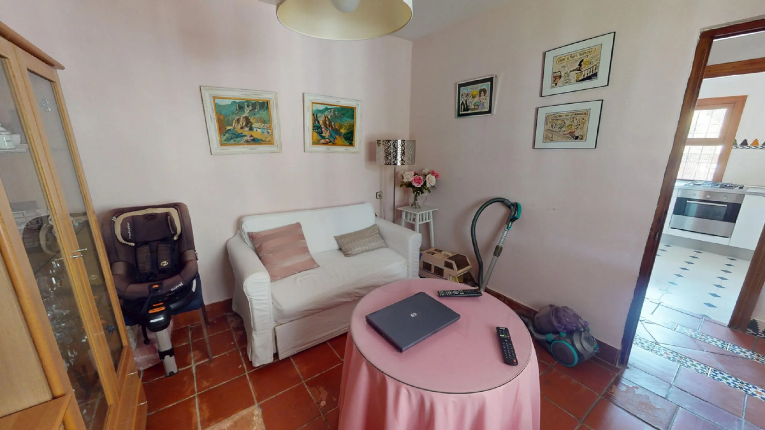 This beautiful Spanish villa spans two floors and features three bedrooms, including an impressive primary suite, and two bathrooms, blending traditional Andalusian charm with modern comfort. The Mediterranean-inspired design is reflected in the terracott