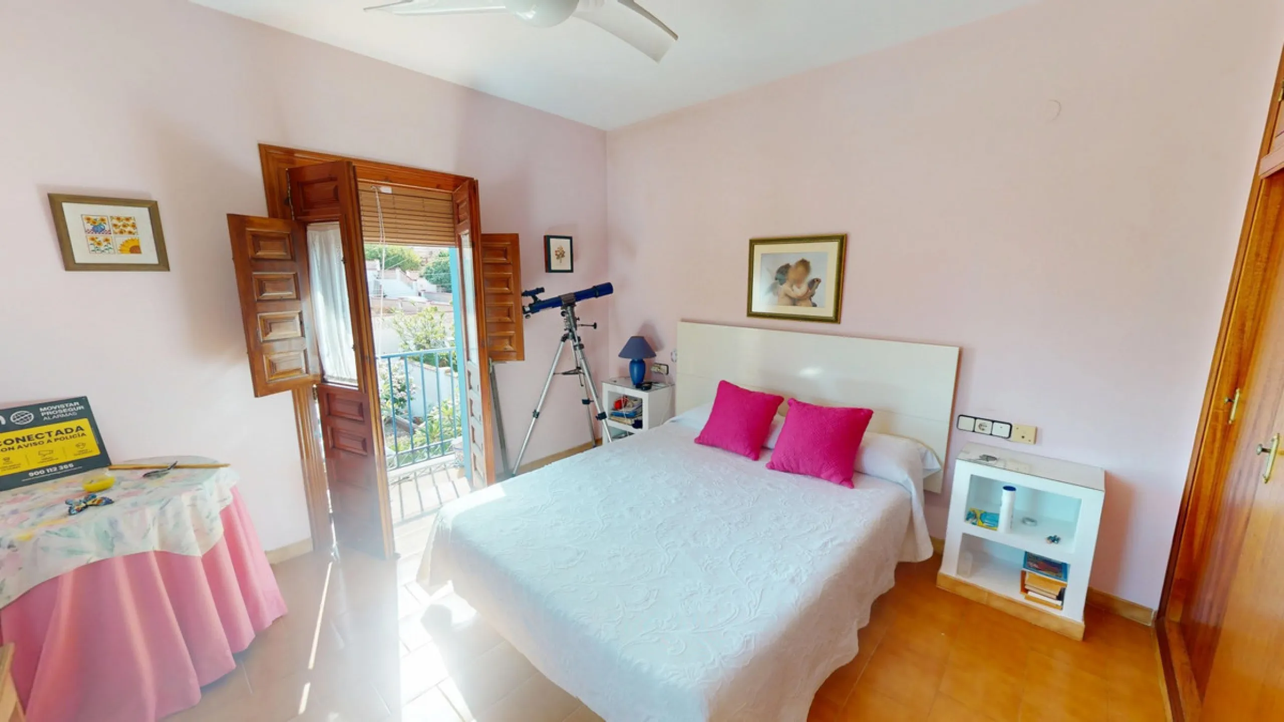This beautiful Spanish villa spans two floors and features three bedrooms, including an impressive primary suite, and two bathrooms, blending traditional Andalusian charm with modern comfort. The Mediterranean-inspired design is reflected in the terracott