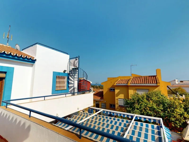 This beautiful Spanish villa spans two floors and features three bedrooms, including an impressive primary suite, and two bathrooms, blending traditional Andalusian charm with modern comfort. The Mediterranean-inspired design is reflected in the terracott