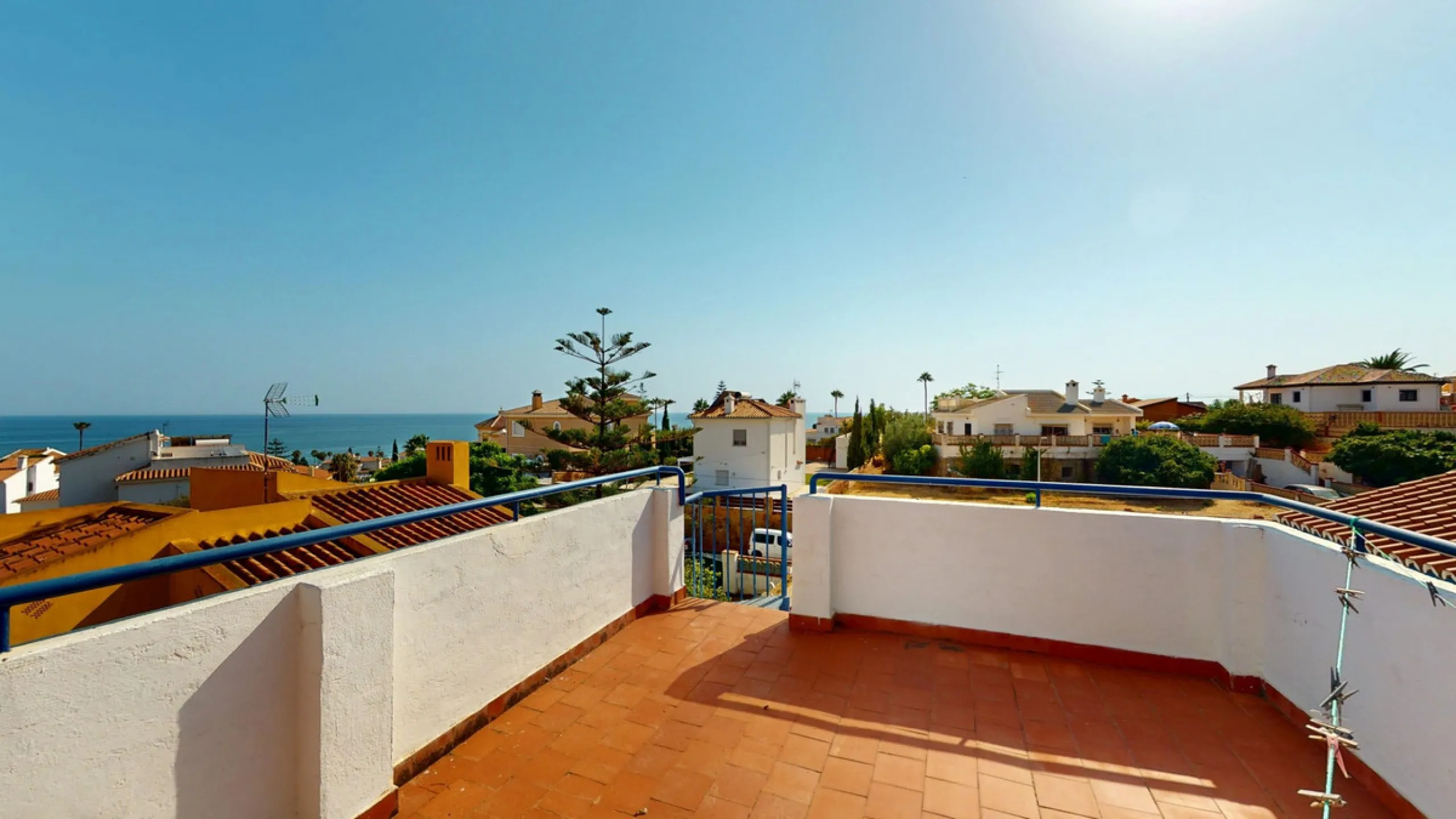 This beautiful Spanish villa spans two floors and features three bedrooms, including an impressive primary suite, and two bathrooms, blending traditional Andalusian charm with modern comfort. The Mediterranean-inspired design is reflected in the terracott