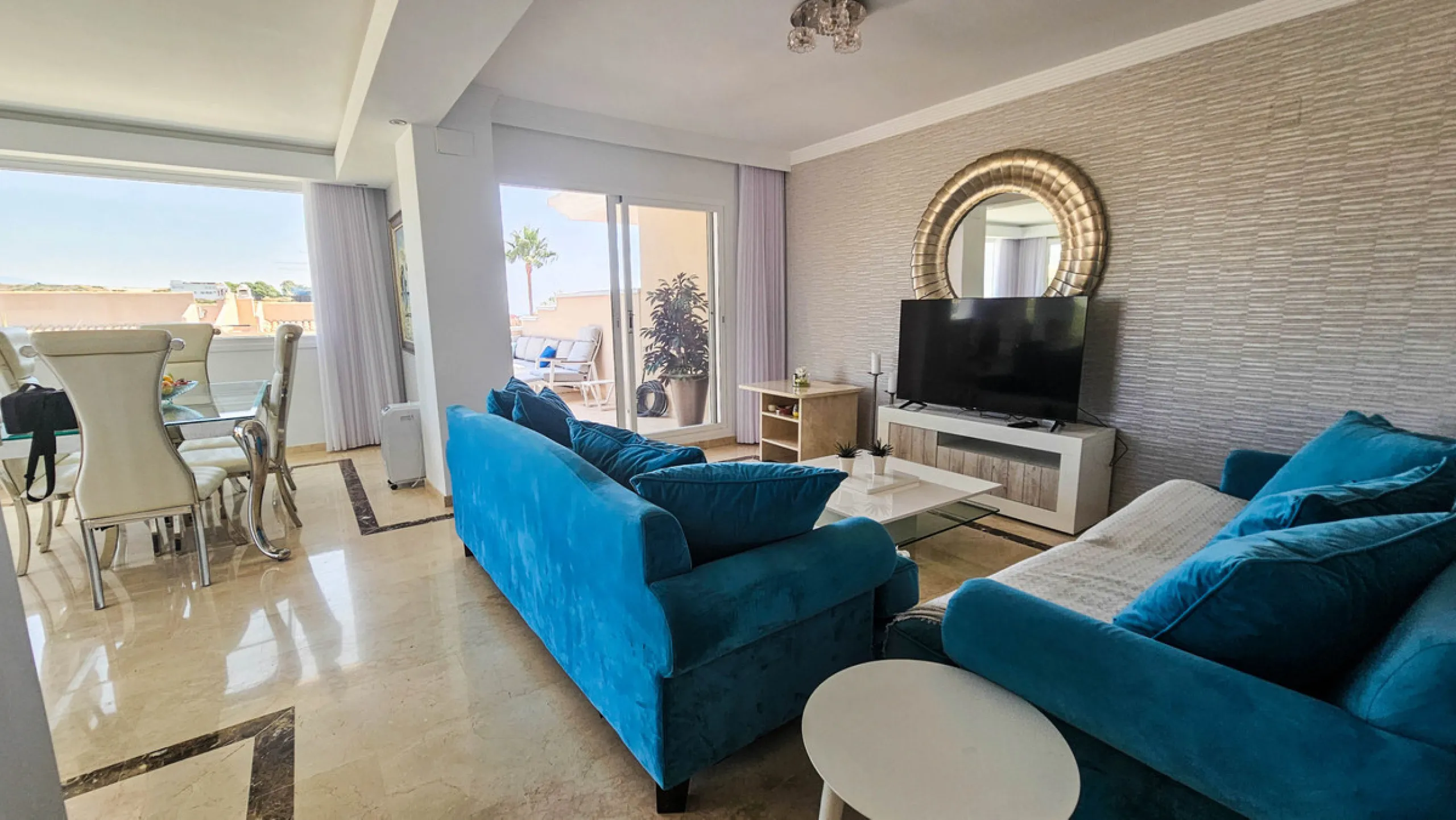 Experience luxury in this refurbished and modified semi-detached home featuring 4 bedrooms, 4 bathrooms, multiple terraces, and breathtaking panoramic views. Enjoy a private garden, private pool, and roof terrace with jacuzzi—all in a tranquil, private lo