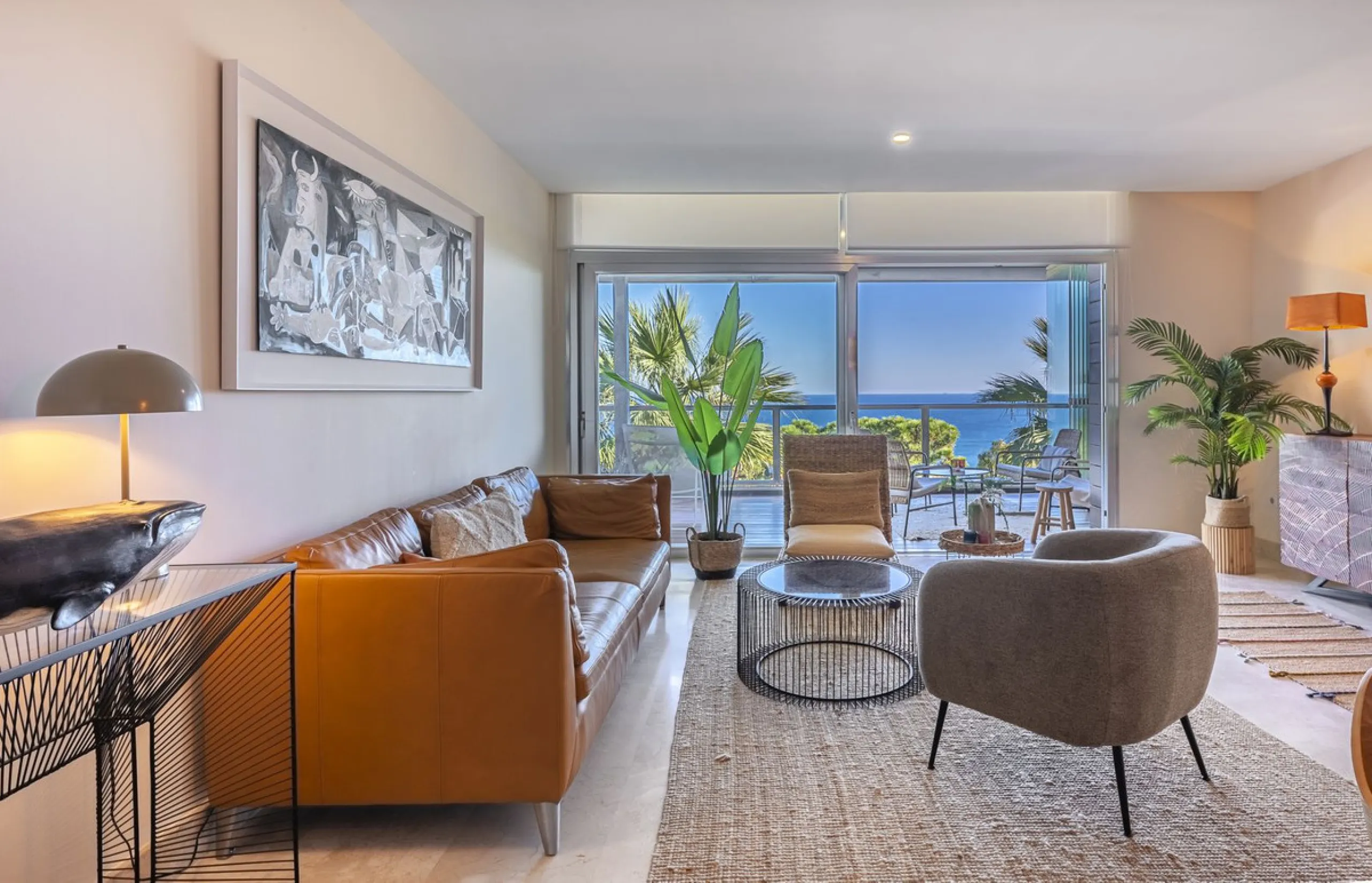 This 3-bedroom, 3-bathroom apartment boasts a stunning 30m² terrace with panoramic sea views. The apartment is very well-maintained, fully furnished, and features underfloor heating, which is very useful during the winter months.