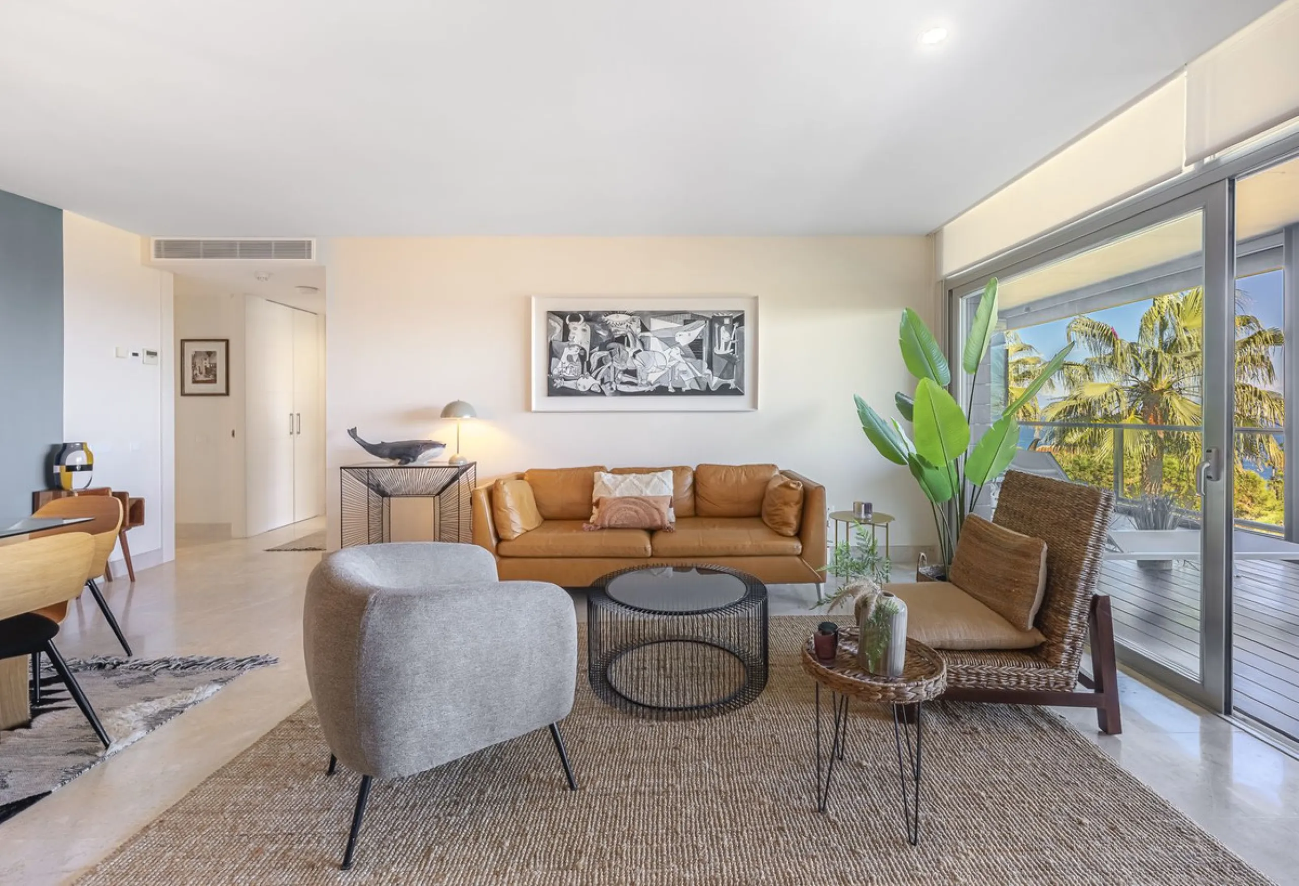 This 3-bedroom, 3-bathroom apartment boasts a stunning 30m² terrace with panoramic sea views. The apartment is very well-maintained, fully furnished, and features underfloor heating, which is very useful during the winter months.