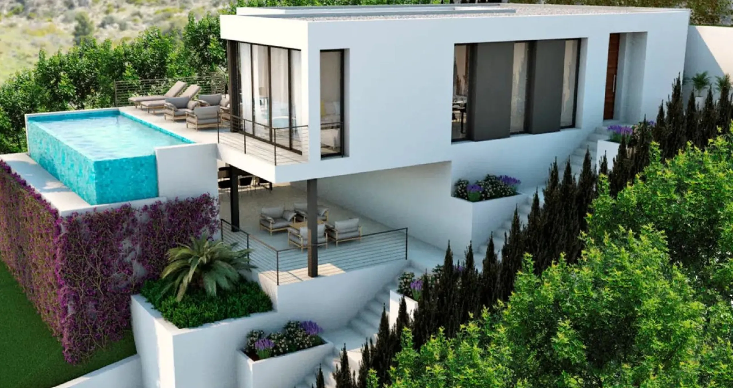 Located next to La Capellanía, just five minutes from the charming Benalmádena Pueblo and directly beneath the iconic Buddhist Stupa in Retamar, this exceptional single-level villa has been designed by one of Spain's most award-winning architects. Every l