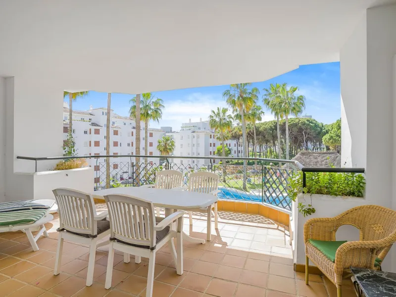 LOCATION! Discover the perfect coastal retreat with this beachfront first-floor apartment located in the prestigious community of Calahonda. This charming flat features two spacious bedrooms and two bathrooms, providing ample space for relaxation and comf
