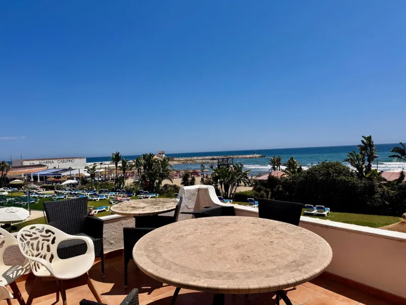 This is a very unique property right on the one of the best beaches in Marbella. This property is really unlike almost an other property in the Cabopino Port complex. The property offers the private and open upper terraces of a penthouse with a more socia