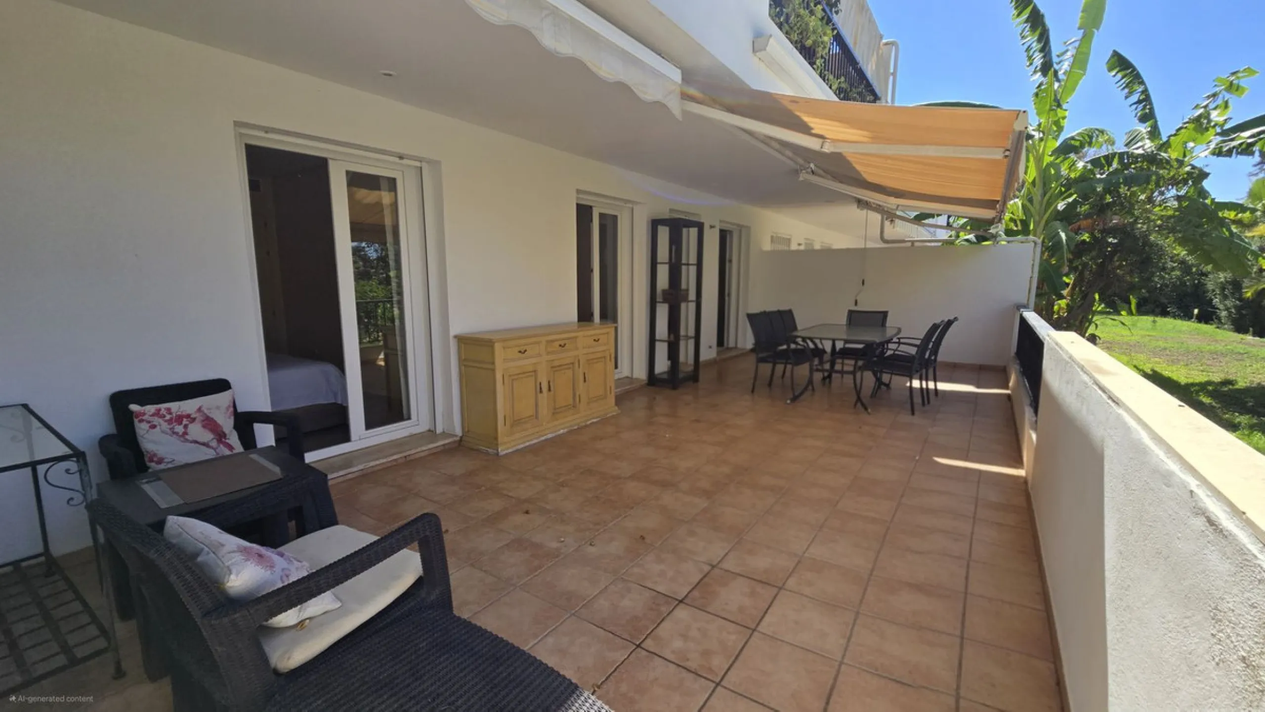 JUST REDUCED .LUXURY GROUND FLOOR GATED COMMUNITY. FRONT LINE GOLF. 2 BED 2 BATH APARTMENT MIRAFLORES. € 299,950 WITH EXISTING TOURIST LICENCE.
