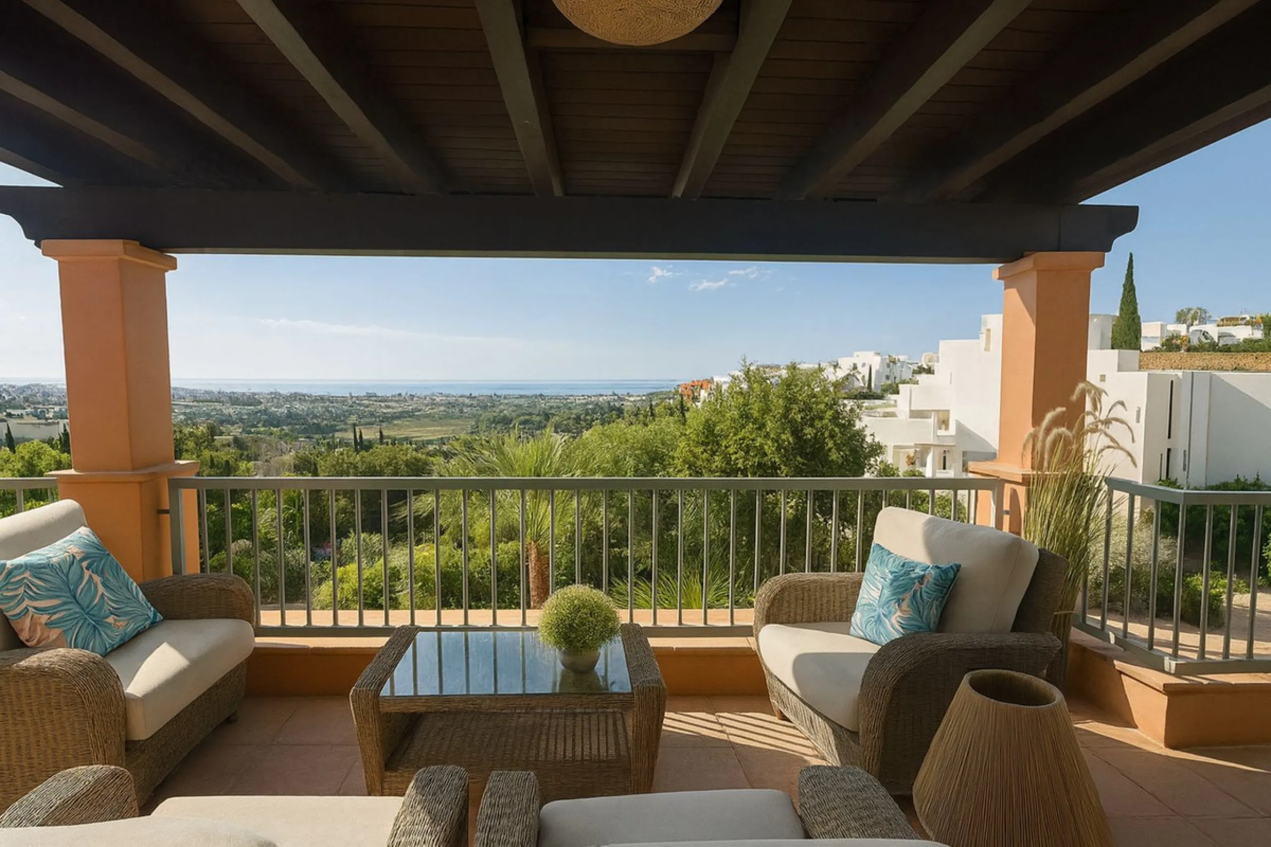 Luxury penthouse in Flamingos Resort with stunning sea and golf views, featuring an unobstructed front view thanks to its prime position within the complex.