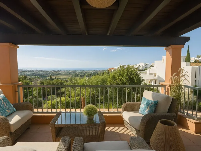 Luxury penthouse in Flamingos Resort with stunning sea and golf views, featuring an unobstructed front view thanks to its prime position within the complex.
