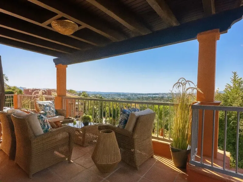 Luxury penthouse in Flamingos Resort with stunning sea and golf views, featuring an unobstructed front view thanks to its prime position within the complex.