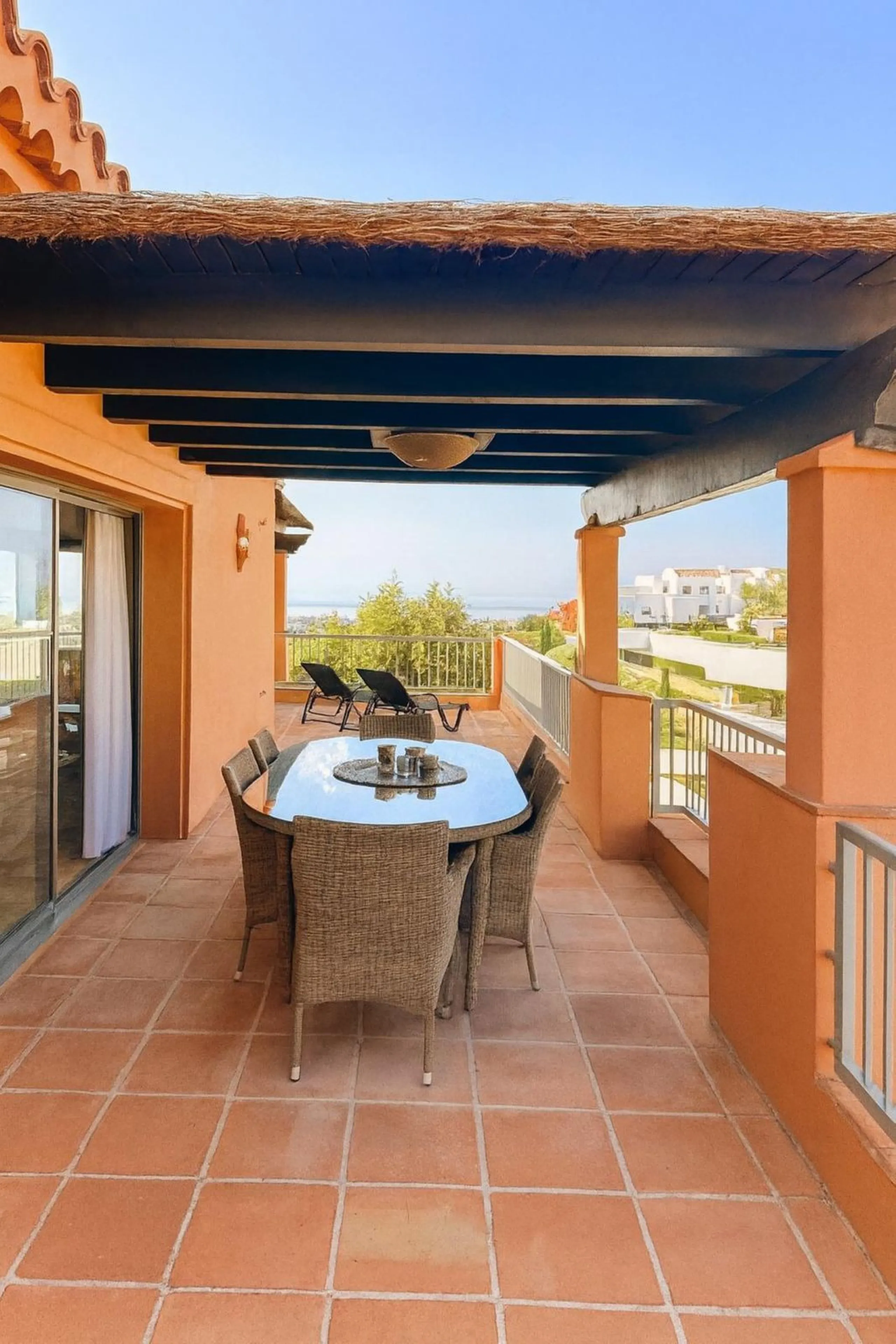 Luxury penthouse in Flamingos Resort with stunning sea and golf views, featuring an unobstructed front view thanks to its prime position within the complex.