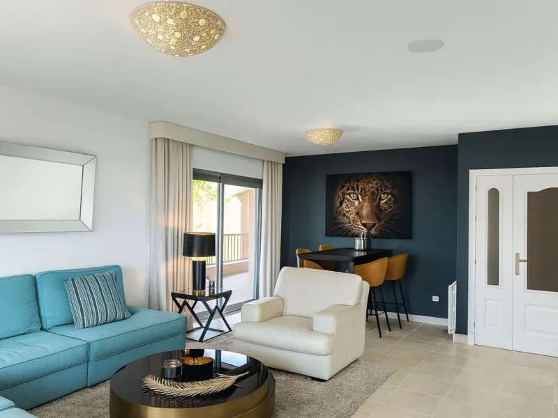 Luxury penthouse in Flamingos Resort with stunning sea and golf views, featuring an unobstructed front view thanks to its prime position within the complex.