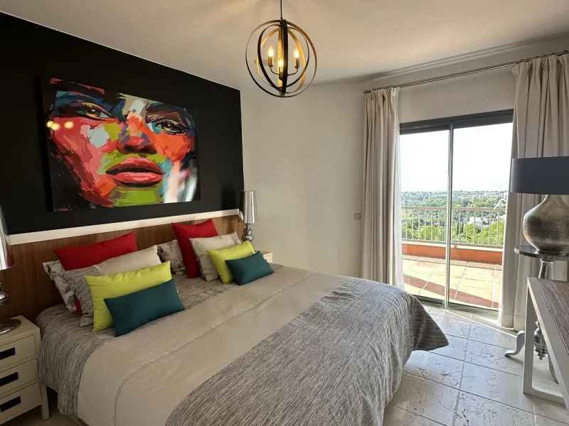 Luxury penthouse in Flamingos Resort with stunning sea and golf views, featuring an unobstructed front view thanks to its prime position within the complex.