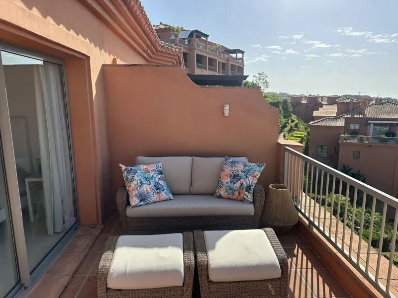 Luxury penthouse in Flamingos Resort with stunning sea and golf views, featuring an unobstructed front view thanks to its prime position within the complex.
