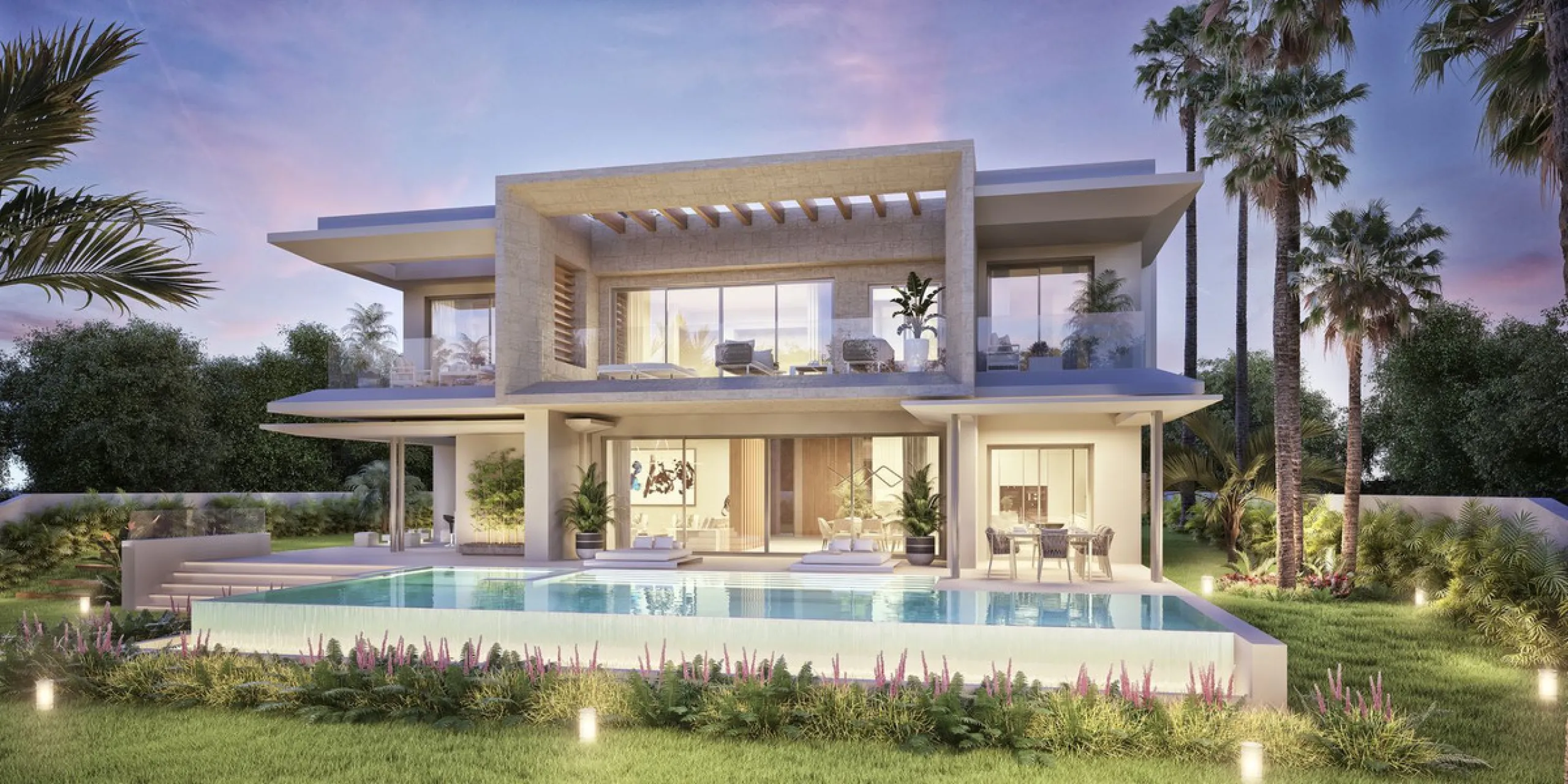 An exceptional 5+1 bedroom modern mansion for sale within a premium gated resort community in Marbella. Owners of this property will enjoy unlimited access to a purpose built owners clubhouse with indoor pool, spa, gym, lounge and restaurant - open for br