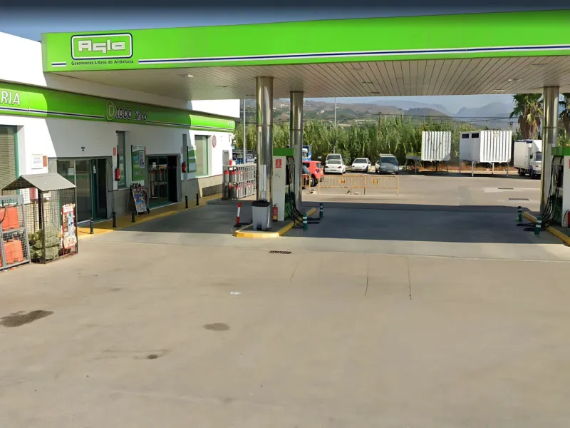 Gas station in Benamocarra with a restaurant and Mechanic´s workshop.
