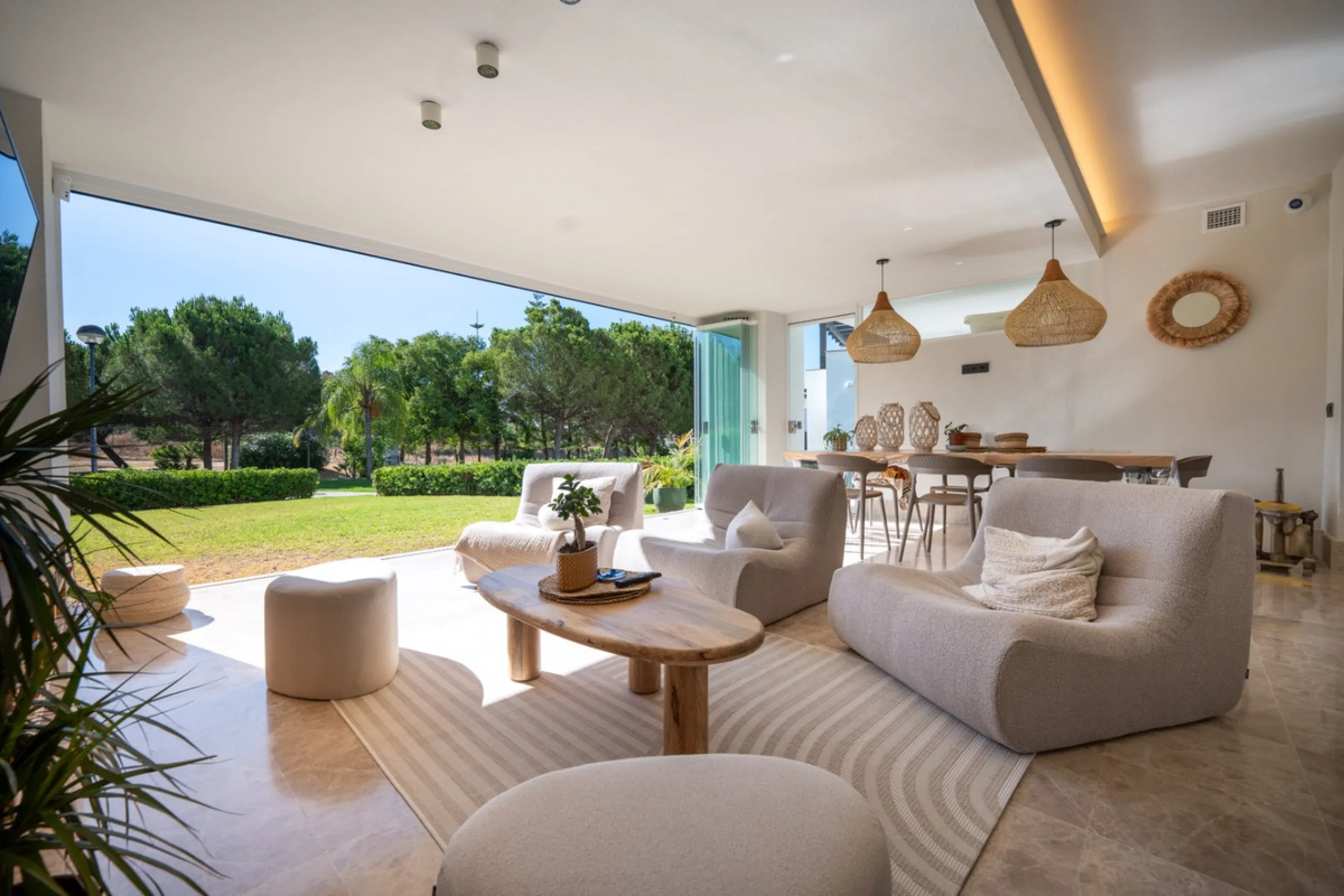Experience effortless coastal living in Townhouse Targa, a modern Mediterranean home in the heart of Marbella East. This elegant townhouse sits in a secure gated community close to golden beaches and leading golf courses. Designed across three levels, it 