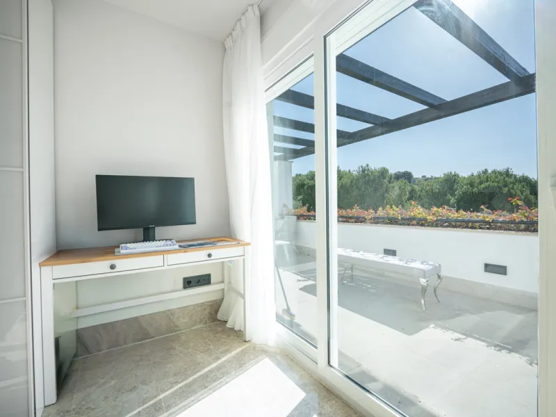 Experience effortless coastal living in Townhouse Targa, a modern Mediterranean home in the heart of Marbella East. This elegant townhouse sits in a secure gated community close to golden beaches and leading golf courses. Designed across three levels, it 
