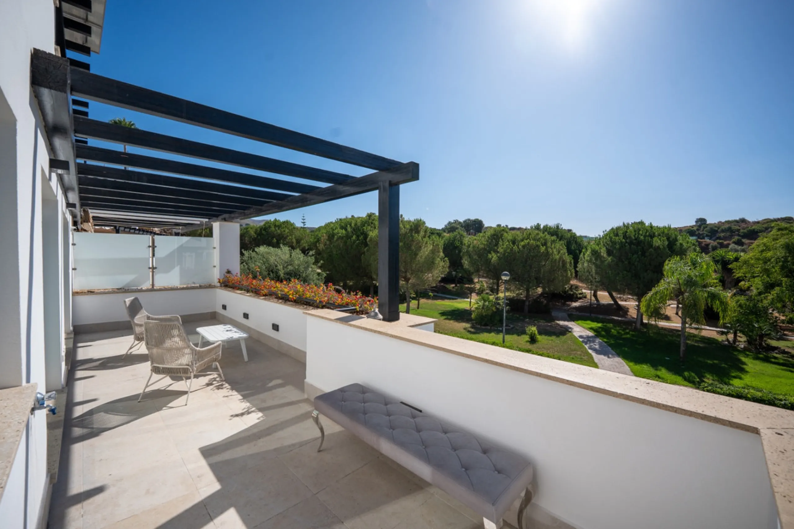 Experience effortless coastal living in Townhouse Targa, a modern Mediterranean home in the heart of Marbella East. This elegant townhouse sits in a secure gated community close to golden beaches and leading golf courses. Designed across three levels, it 