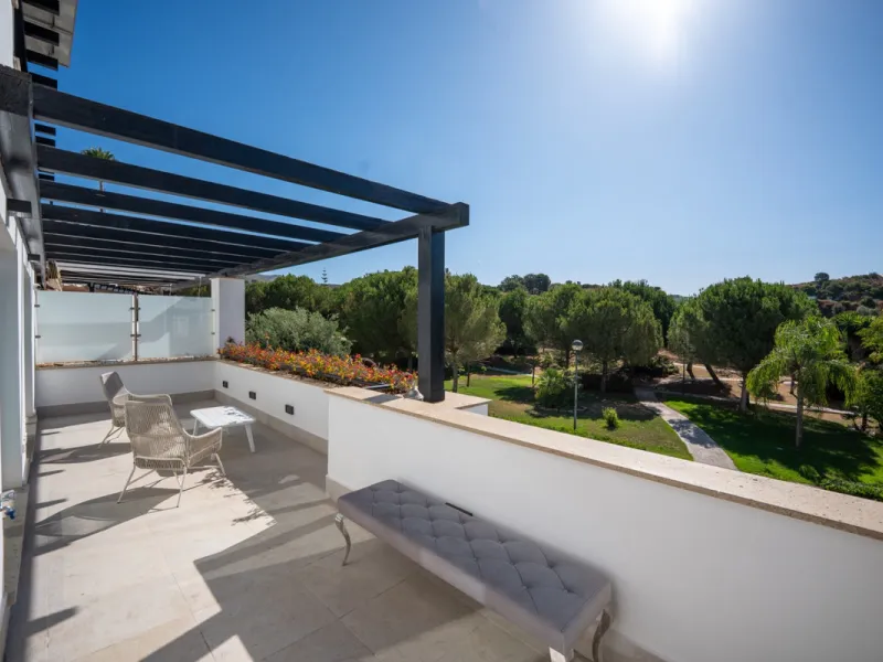 Experience effortless coastal living in Townhouse Targa, a modern Mediterranean home in the heart of Marbella East. This elegant townhouse sits in a secure gated community close to golden beaches and leading golf courses. Designed across three levels, it 