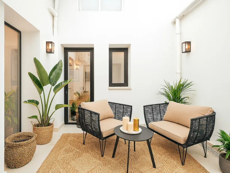This newly refurbished apartment is located right in the heart of Estepona, in the charming historic town, full of pedestrian streets known for their colorful flower pots and poetry murals.