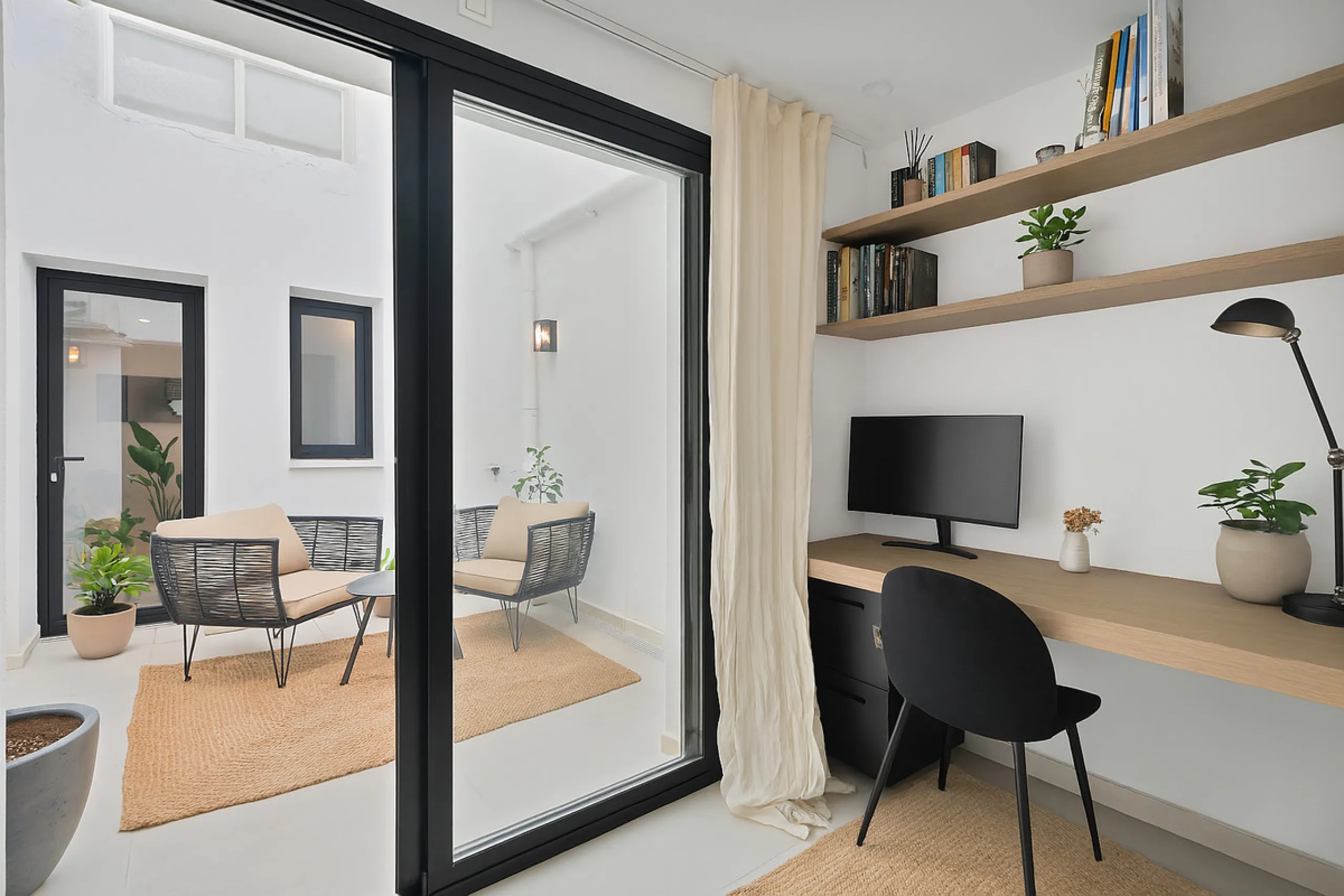 This newly refurbished apartment is located right in the heart of Estepona, in the charming historic town, full of pedestrian streets known for their colorful flower pots and poetry murals.