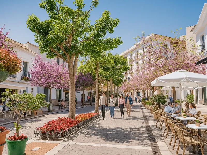 This newly refurbished apartment is located right in the heart of Estepona, in the charming historic town, full of pedestrian streets known for their colorful flower pots and poetry murals.