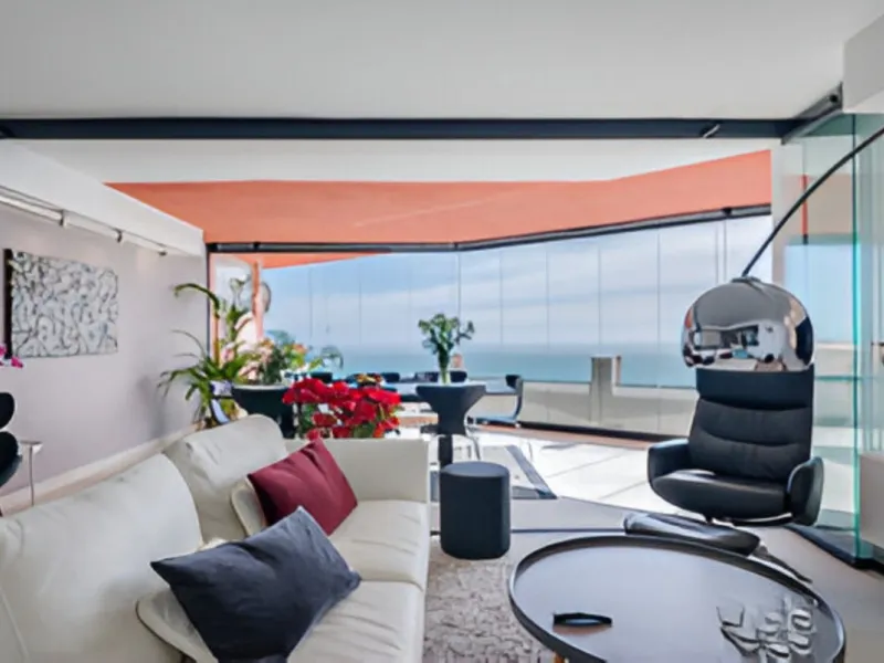 Designer penthouse with panoramic views
