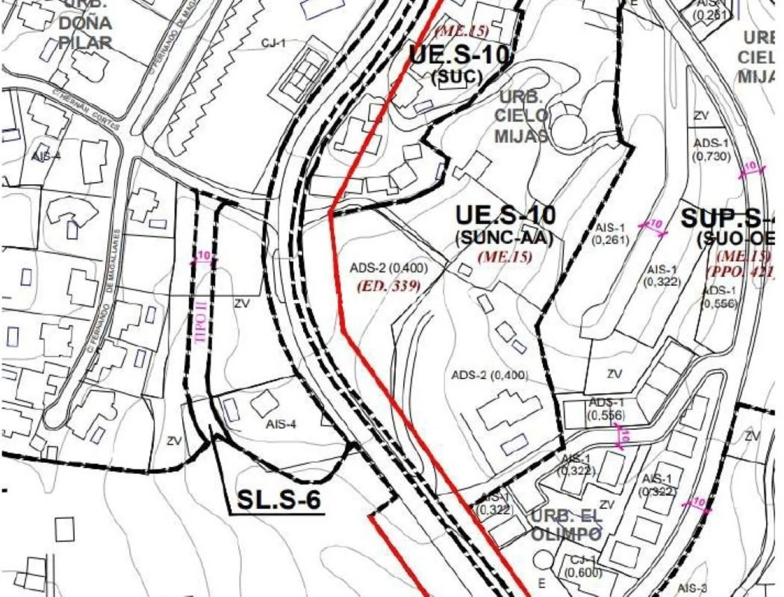 This urban plot is located in a privileged location in the municipality of Mijas. Its elevated position offers magnificent views of the Costa del Sol. The land is located within the UE S-10 Execution Unit, and has a definitively approved Detailed Study (E