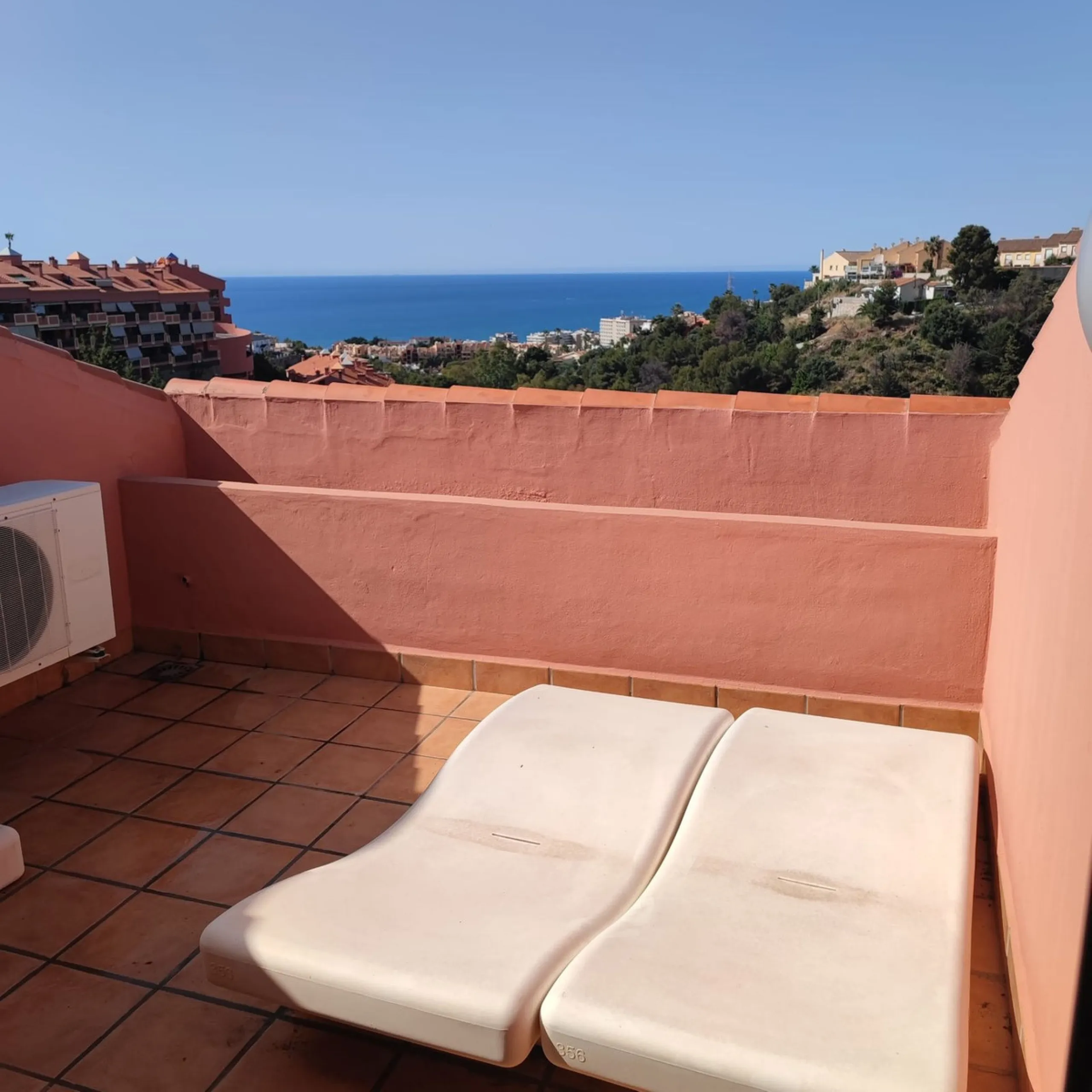 Large duplex penthouse with sea views and south facing orientation less than one kilometer from the beach.