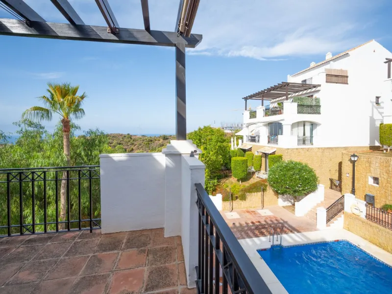 Discover this exquisite duplex penthouse nestled in a charming, white-washed Andalusian village-style urbanisation, found in the heart of Altos de Los Monteros, Marbella.