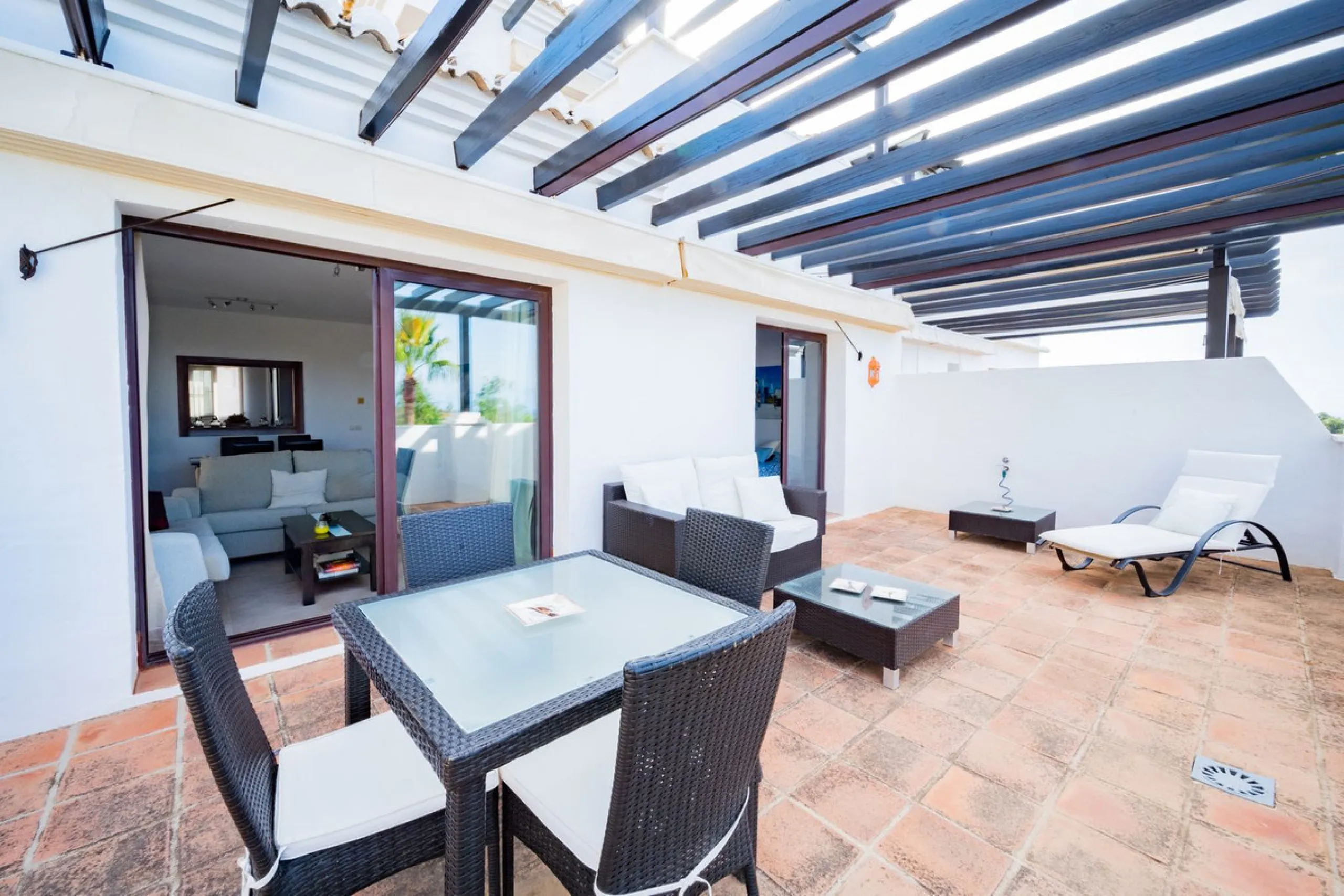 Discover this exquisite duplex penthouse nestled in a charming, white-washed Andalusian village-style urbanisation, found in the heart of Altos de Los Monteros, Marbella.