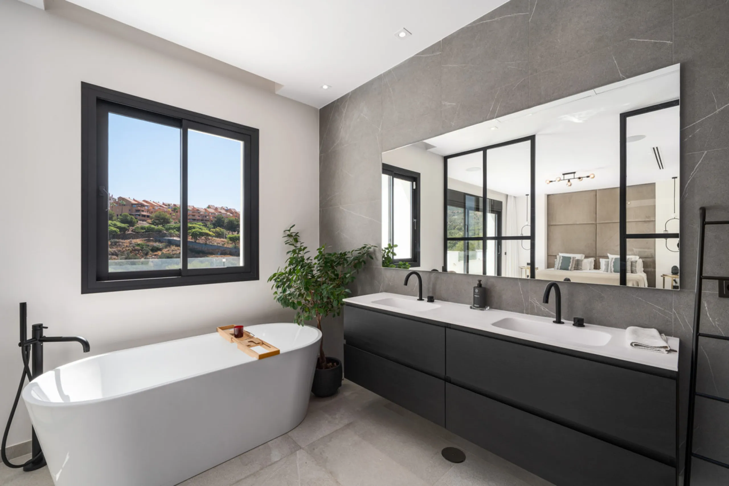 Positioned within the prestigious Santa Maria Golf urbanization in Elviria, Villa Andrea is an extraordinary frontline golf villa for sale in Marbella offering contemporary luxury, seamless design, and a highly desirable setting. Built in 2021 on a genero