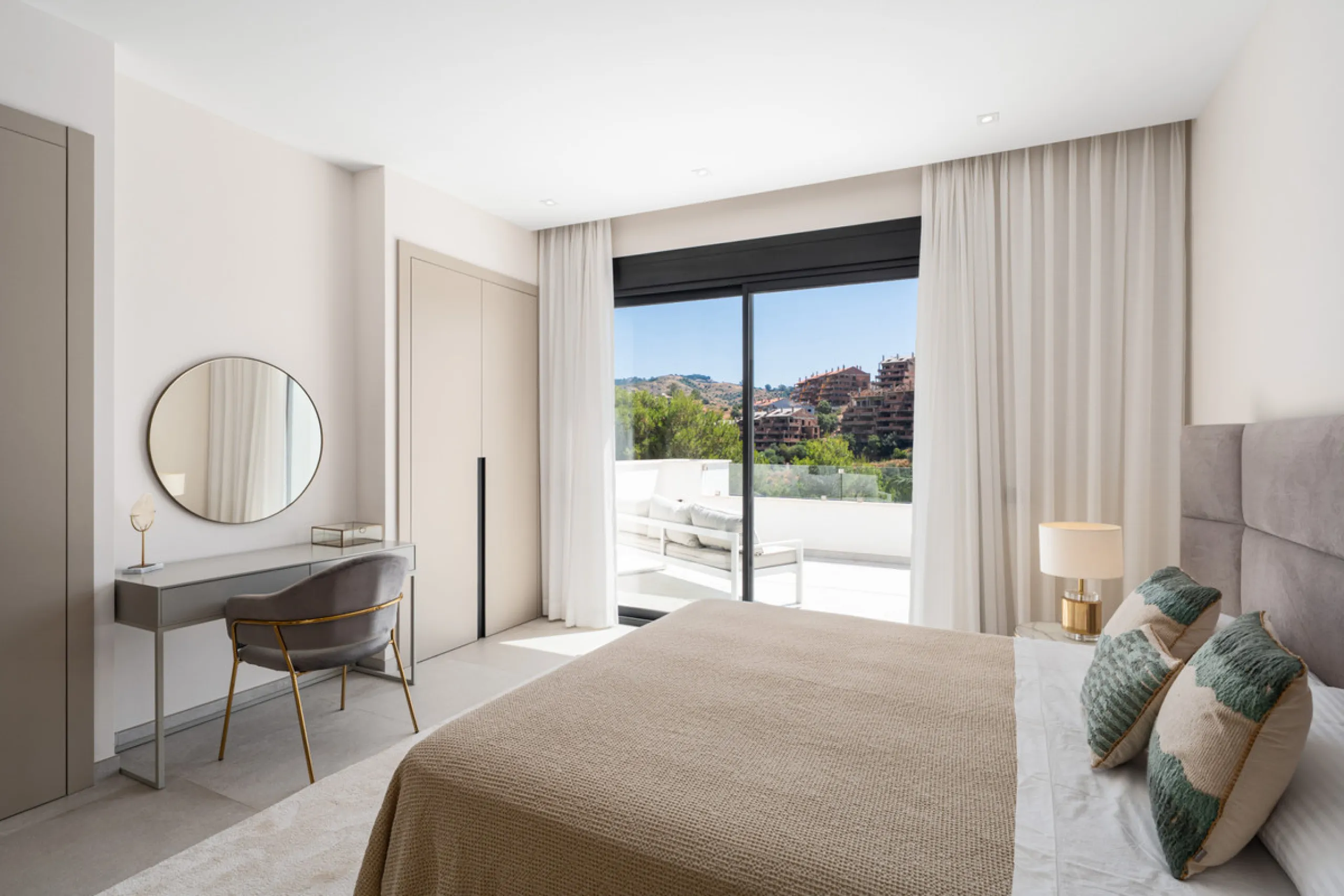 Positioned within the prestigious Santa Maria Golf urbanization in Elviria, Villa Andrea is an extraordinary frontline golf villa for sale in Marbella offering contemporary luxury, seamless design, and a highly desirable setting. Built in 2021 on a genero