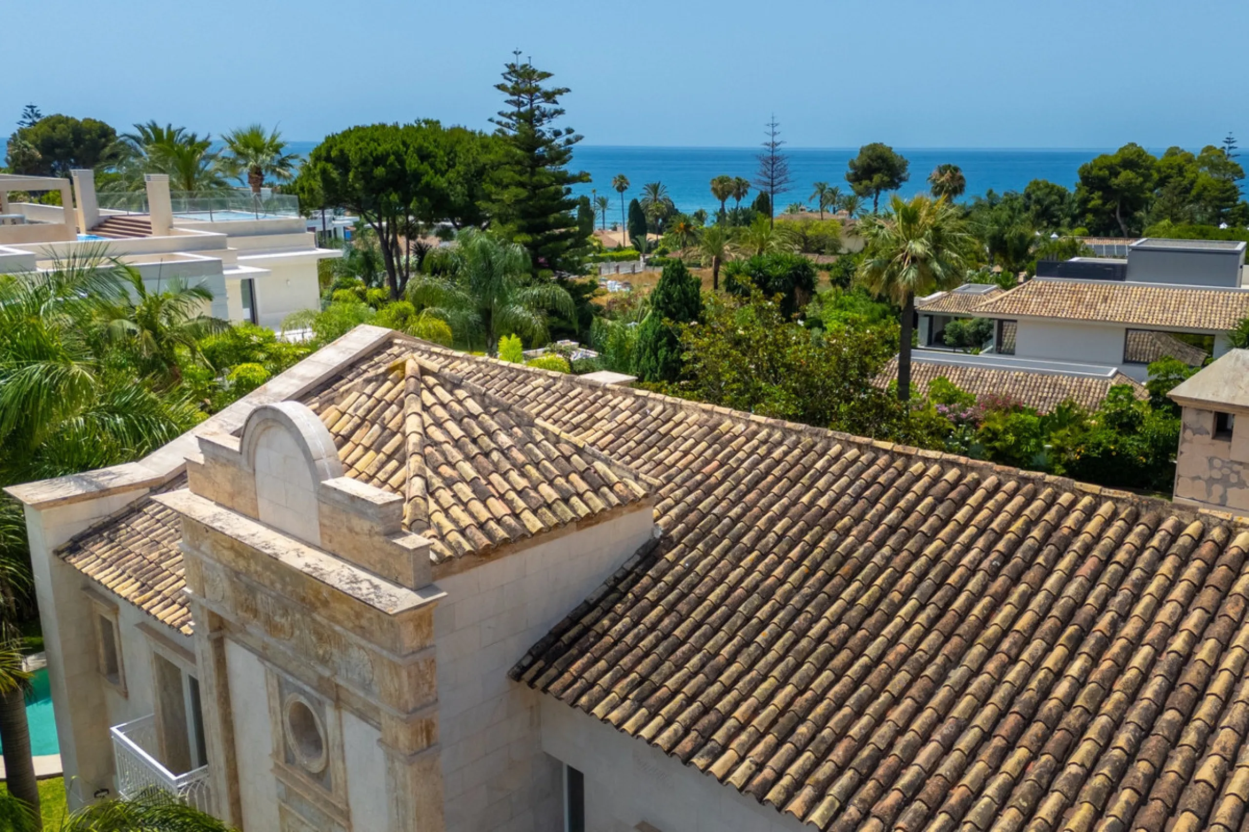 Villa Roma is a stunning four-bedroom, four-bathroom home in the exclusive beachside area of Los Monteros, Marbella East. Just a short walk from the beach, this elegant villa sits on a 933m² plot and combines classic European design with modern coastal co