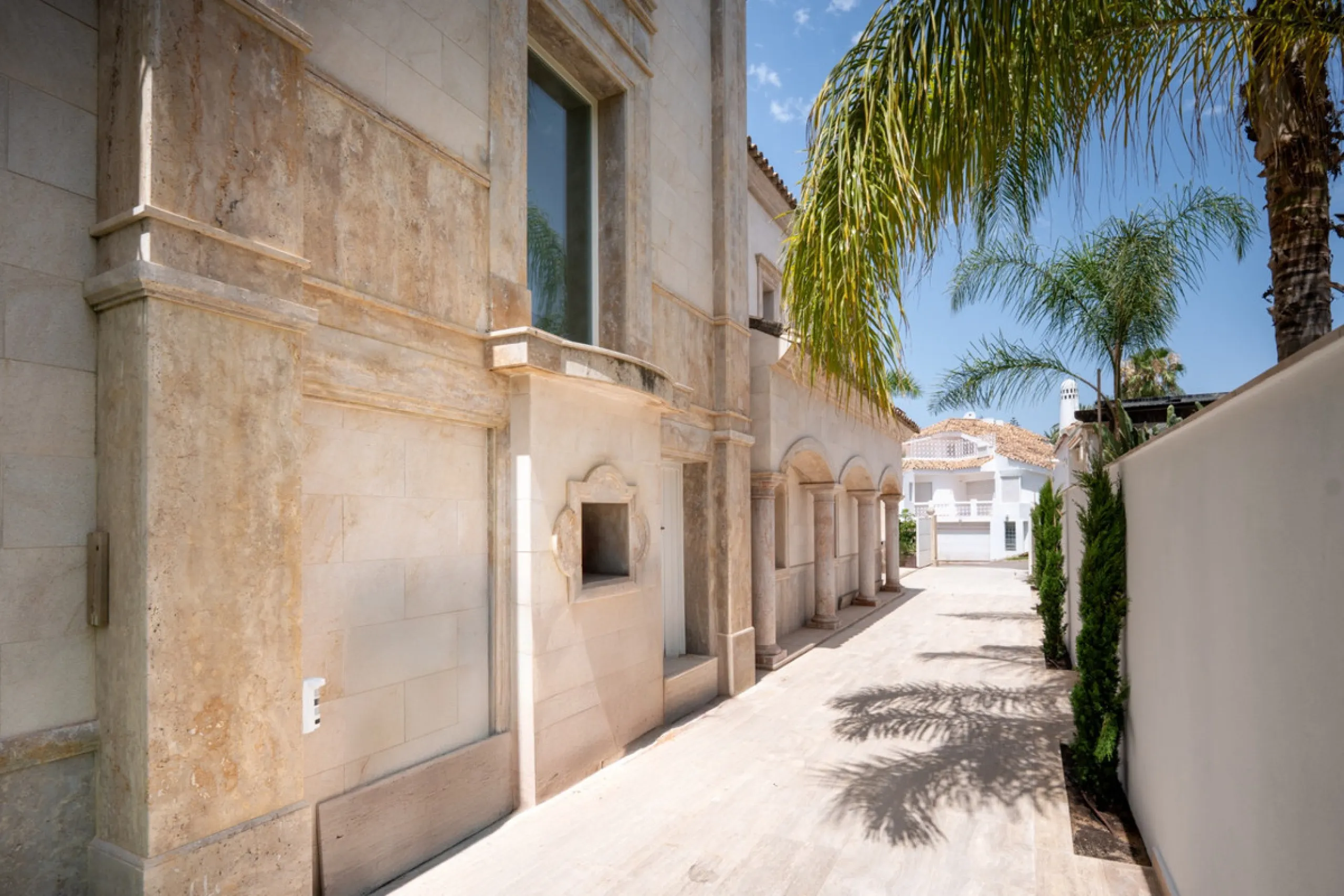 Villa Roma is a stunning four-bedroom, four-bathroom home in the exclusive beachside area of Los Monteros, Marbella East. Just a short walk from the beach, this elegant villa sits on a 933m² plot and combines classic European design with modern coastal co