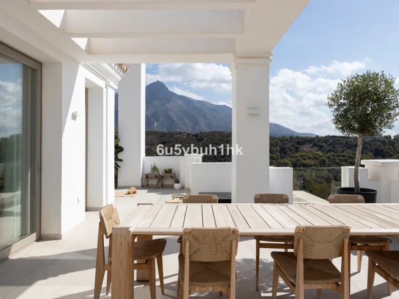 Located in the exclusive gated community of 9 Lions Residences above Puerto Banus, this corner duplex penthouse offers complete privacy, breathtaking sea views, and the feel of a private villa – without the maintenance.