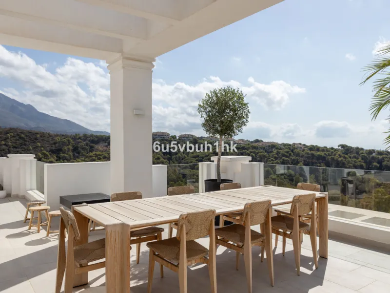 Located in the exclusive gated community of 9 Lions Residences above Puerto Banus, this corner duplex penthouse offers complete privacy, breathtaking sea views, and the feel of a private villa – without the maintenance.