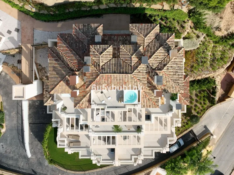 Located in the exclusive gated community of 9 Lions Residences above Puerto Banus, this corner duplex penthouse offers complete privacy, breathtaking sea views, and the feel of a private villa – without the maintenance.